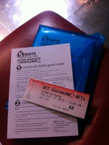 Ticket of "Underground" 11.10.2012 and front page of Somerset Bean Flyer