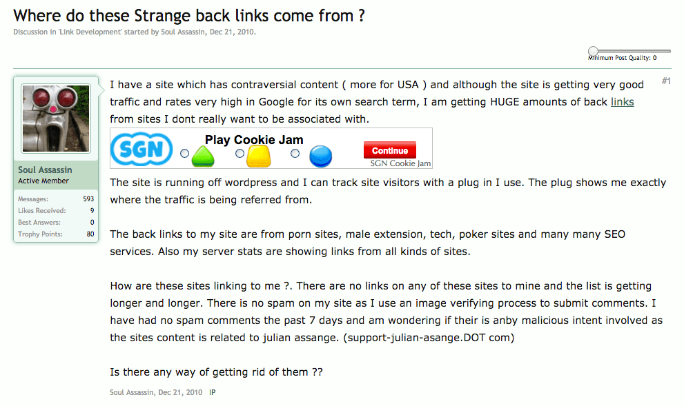 https://forums.digitalpoint.com/threads/where-do-these-strange-back-links-come-from.2038164/ http://archive.is/l33CH